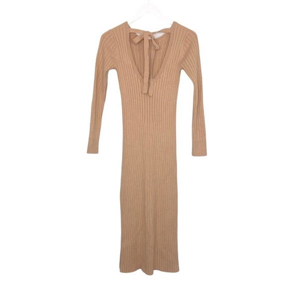 Wayf X BFF Hollie Sweater Dress Camel NWT - Picture 6 of 12
